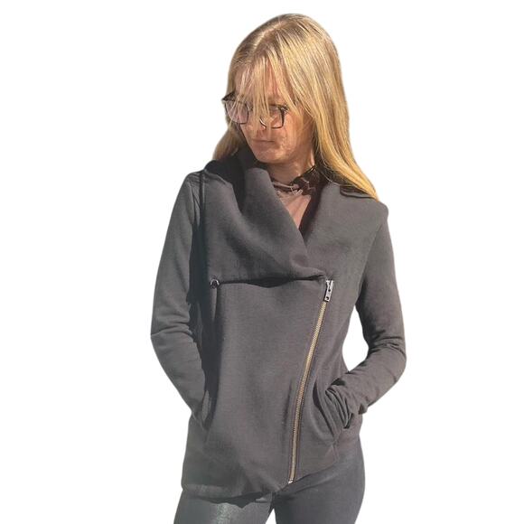 Helmut by Helmut Lang Asymmetric Zip Jacket – Black Cotton Blend, Size S - Picture 2 of 6